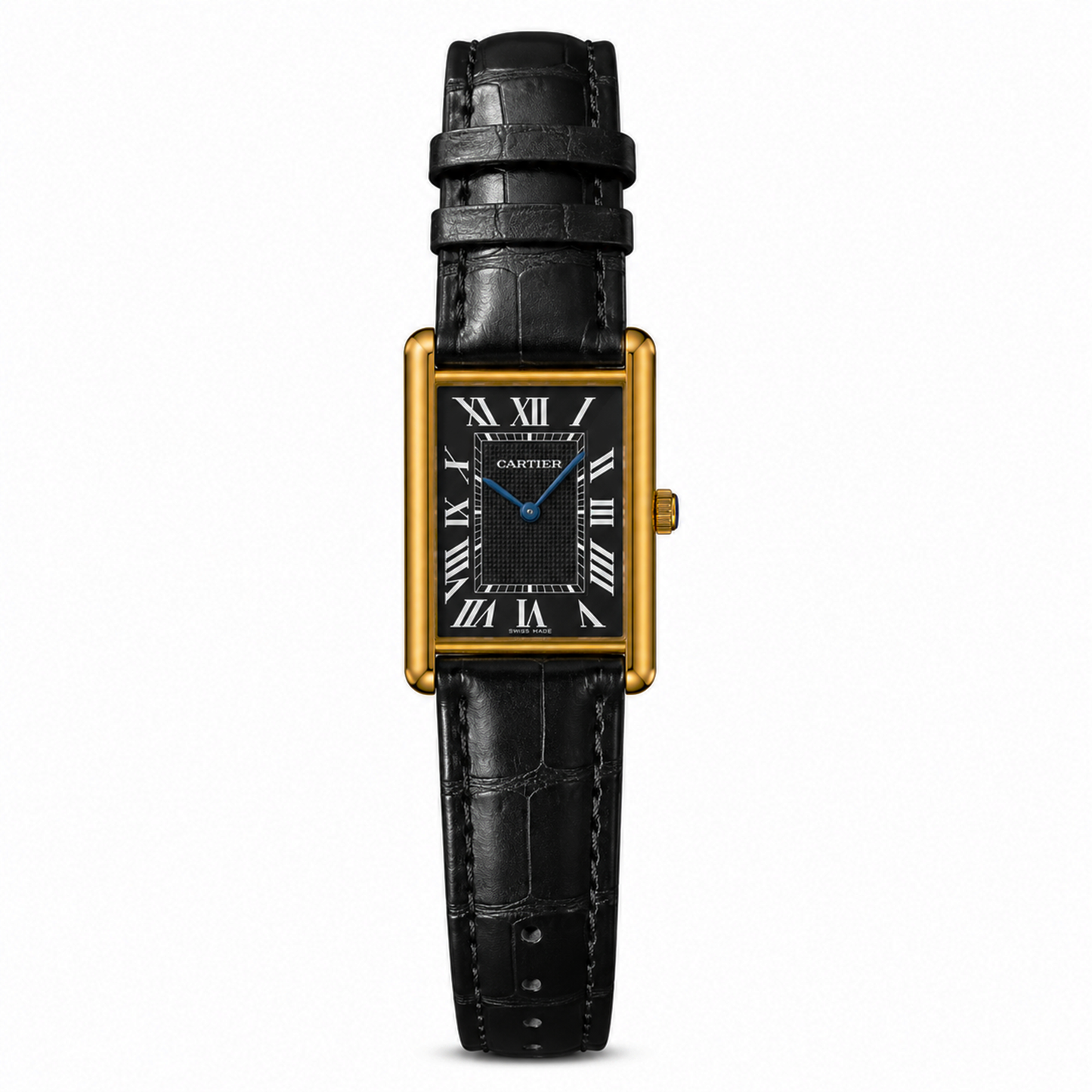 Rectangular Man and Women's Watch – Black Leather Strap Luxury Analog Wrist Watch