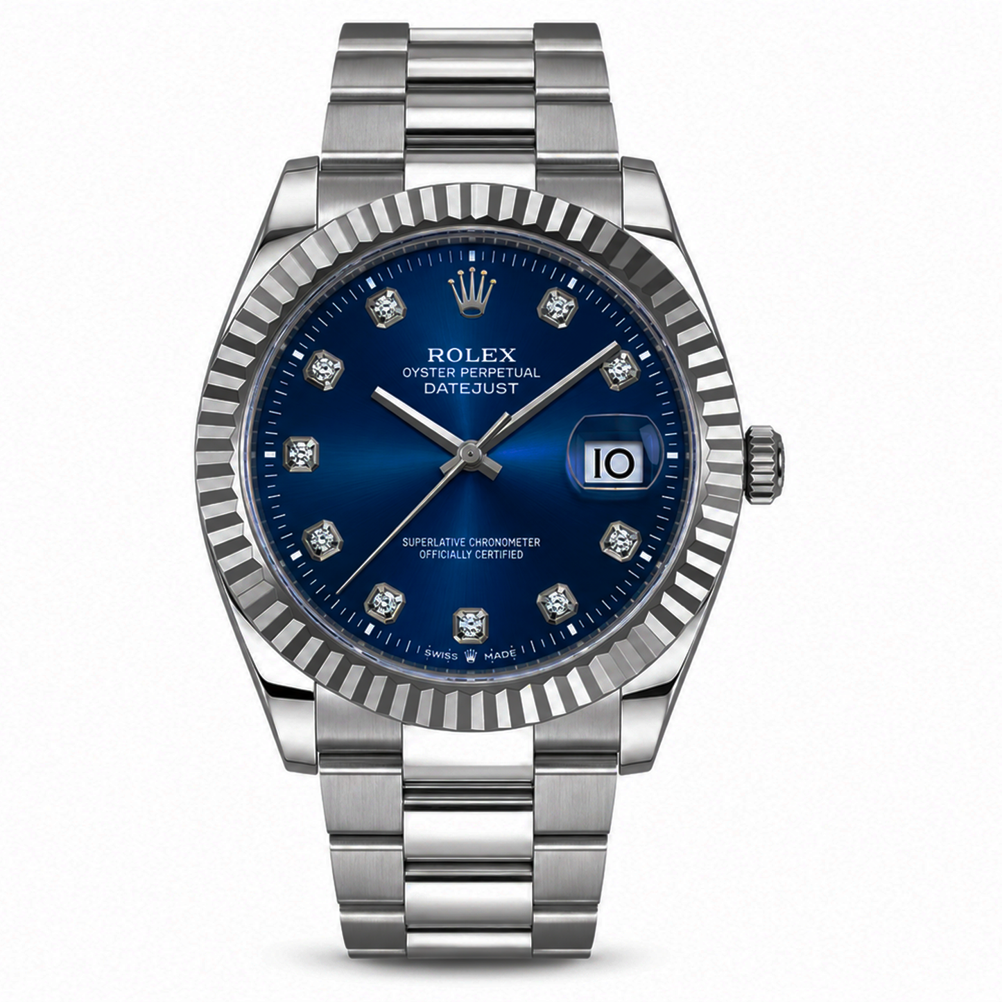 Premium Two-Tone Gold & Silver Men's Watch – Blue Dial Luxury Analog Wrist Watch with Date Display