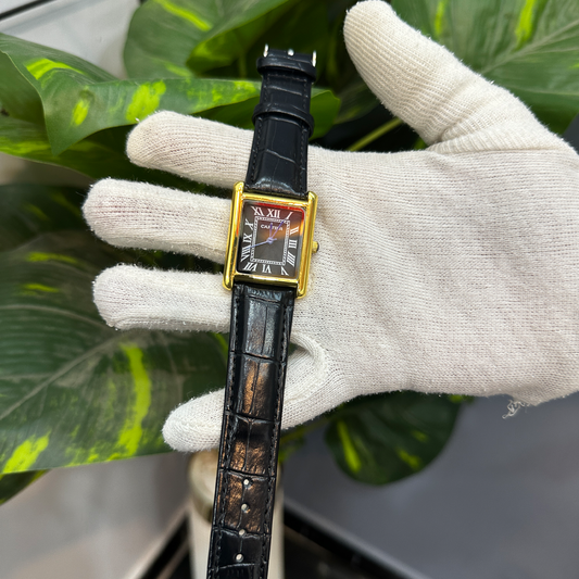 Rectangular Man and Women's Watch – Black Leather Strap Luxury Analog Wrist Watch