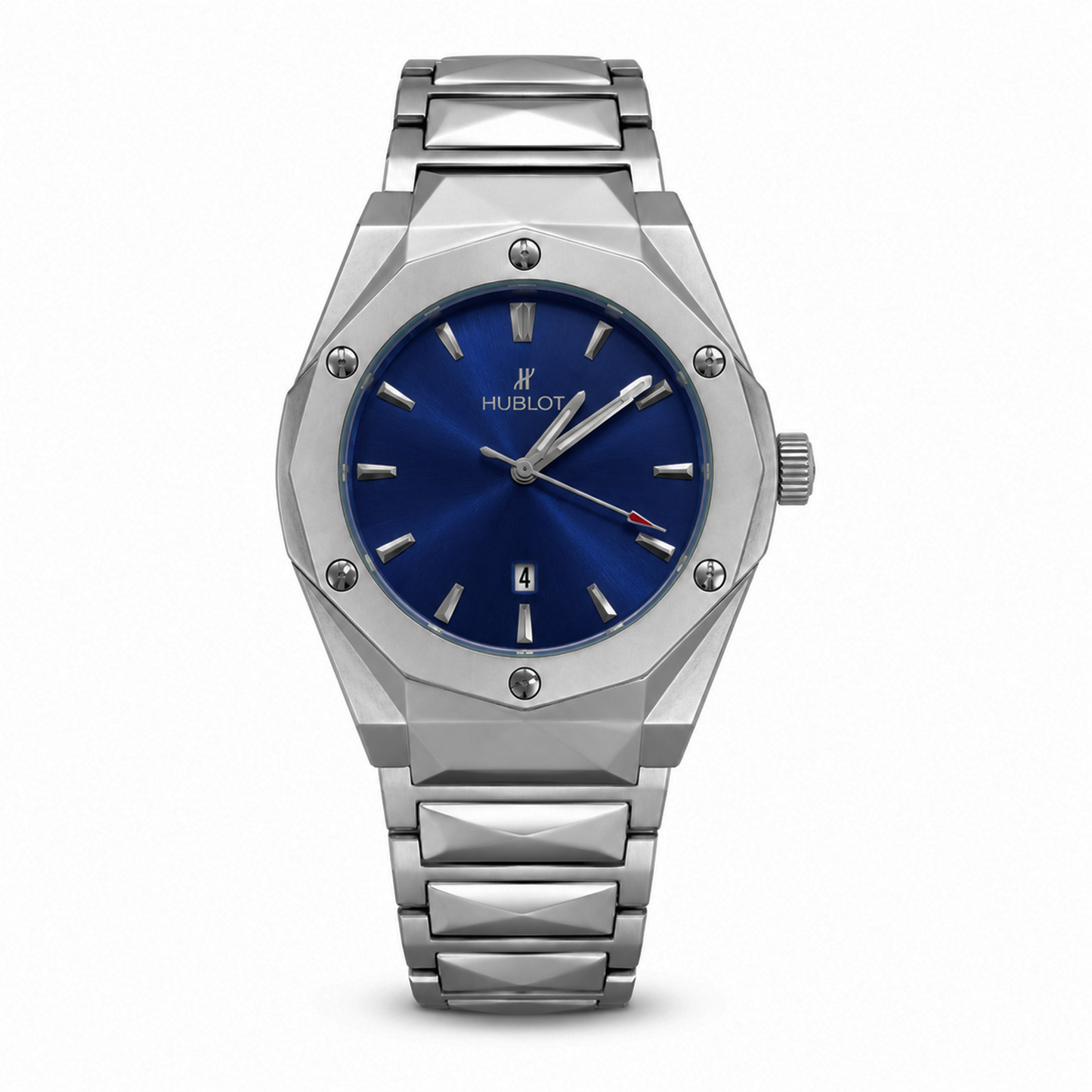Silver Luxury Stainless Steel Men's Watch – Grey Dial Premium Analog Wrist Watch