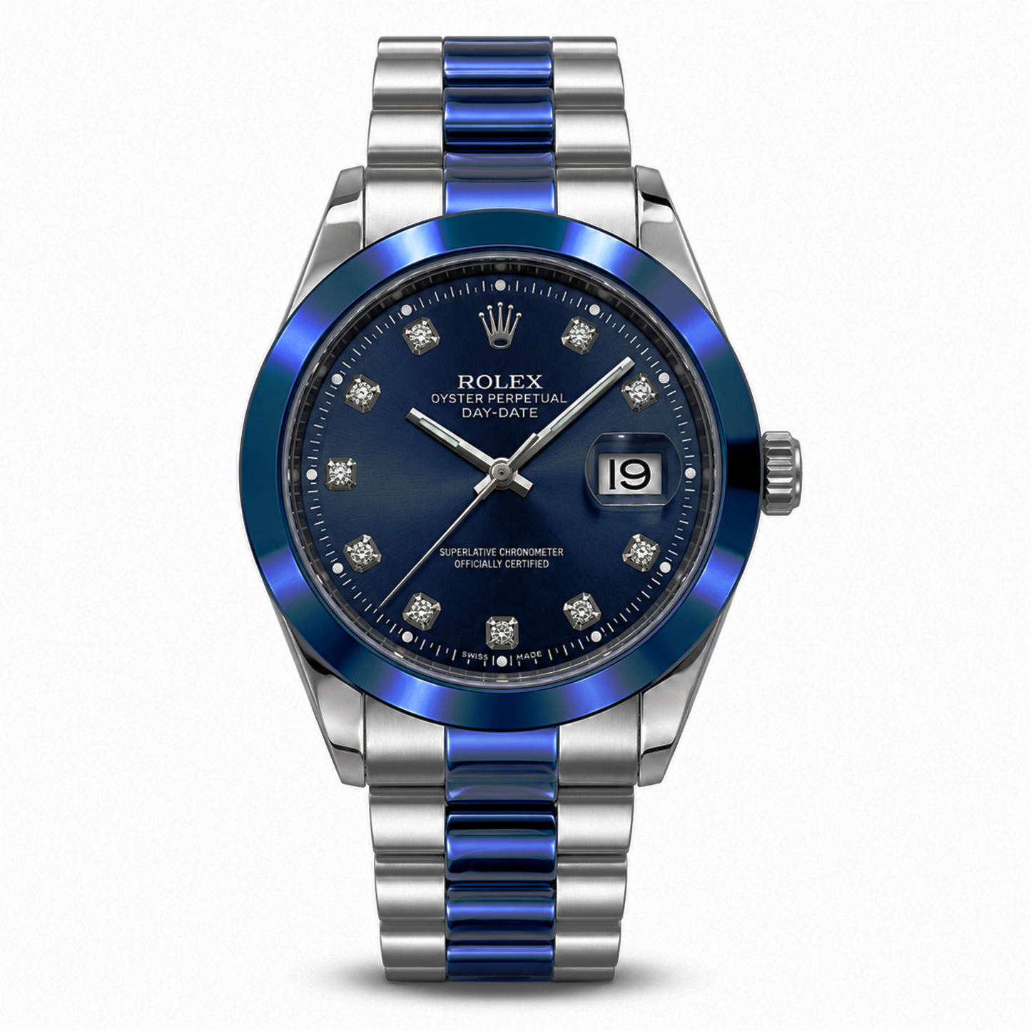 Premium Two-Tone Silver & Black Men's Watch – Black Dial Luxury Analog Wrist Watch with Date Display
