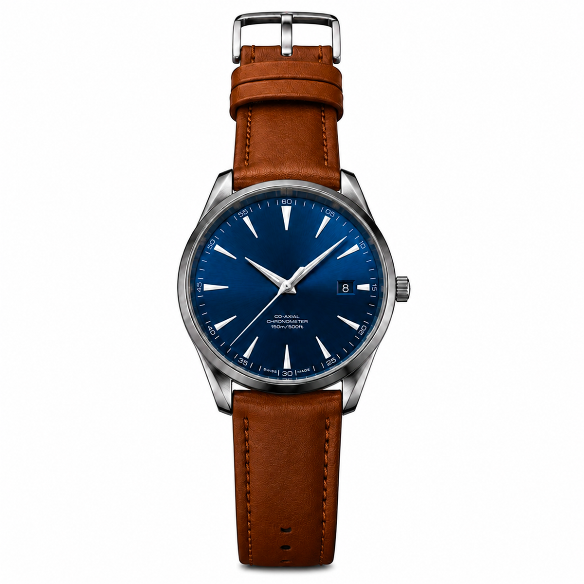 Premium leather strap Men's Watch – Blue Dial with Black Leather Strap Luxury  Wrist Watch