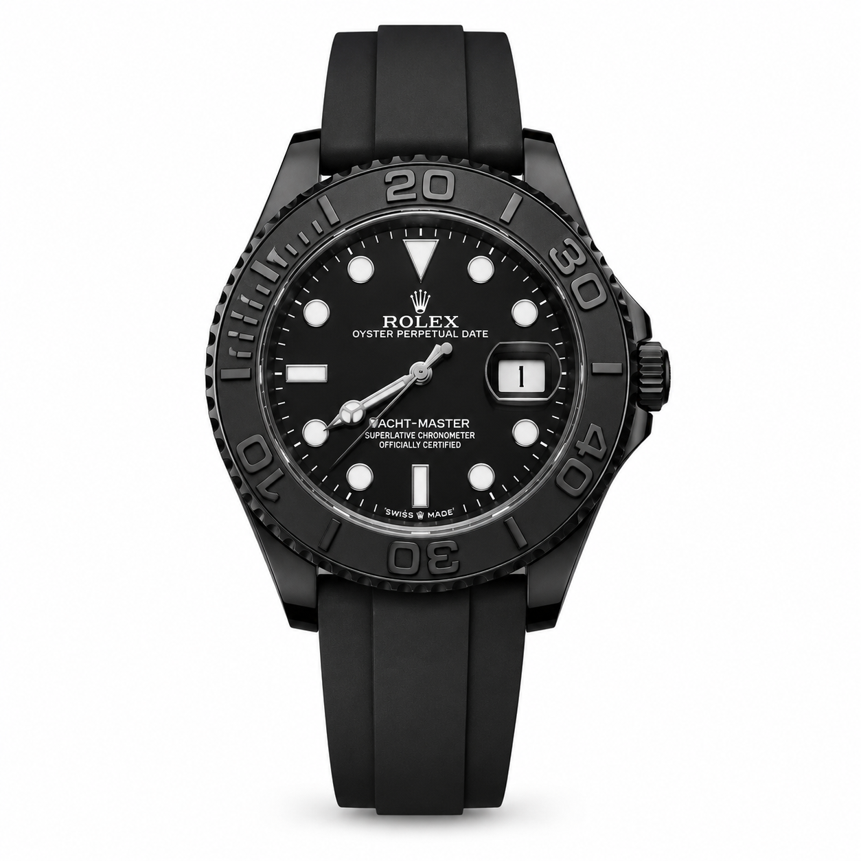 Premium Analog Wrist Watch with Black Silicone Strap