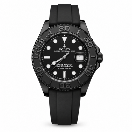 Premium Analog Wrist Watch with Black Silicone Strap