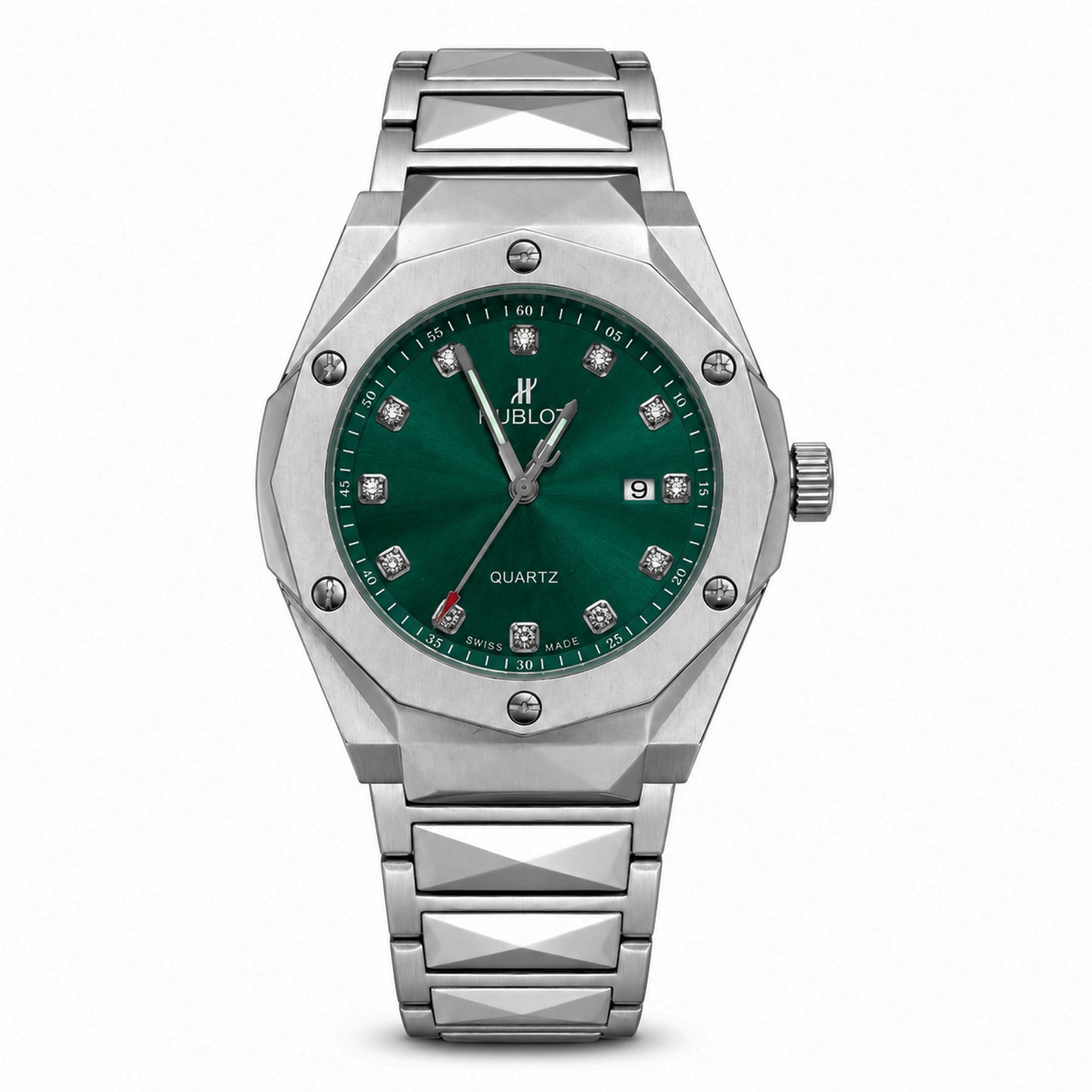 Silver Luxury Stainless Steel Men's Watch – Grey Dial Premium Analog Wrist Watch
