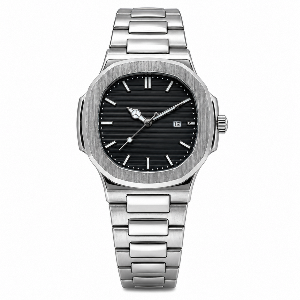 Premium Silver Stainless Steel Men's Watch – multiple Dial colours Luxury Automatic Analog Wrist Watch