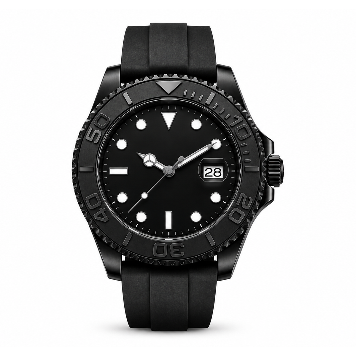 Premium Analog Wrist Watch with Black Silicone Strap